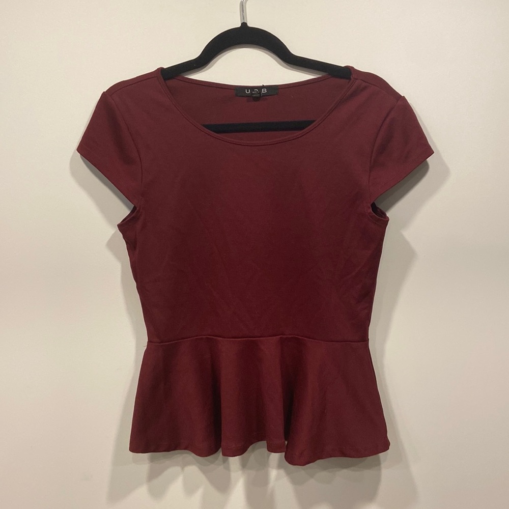Red peplum top